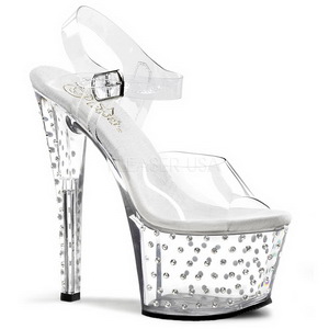 Transparent 18 cm Pleaser STARDUST-708 Plateau High Heels