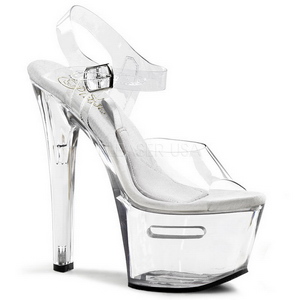 Transparent 18 cm TIPJAR-708-2 tip jar platform stripper high heel shoes