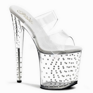 Transparent 20 cm Pleaser STARDUST-802 Strass Plateau High Mules