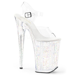 Transparent 23 cm Pleaser INFINITY-908MG glitter high heels schuhe