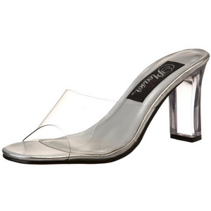 Transparent 8,5 cm ROMANCE-301 Damen Mules Schuhe