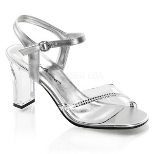 Transparent Crystal 8,5 cm ROMANCE-308R High Heeled Evening Sandals