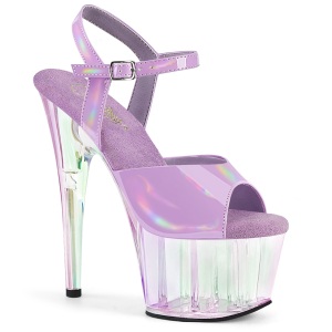 Transparente plateau 18 cm ADORE-709HT Lavendel high heels sandaletten