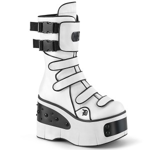 Vegan 11,5 cm KERA-108 Demonia alternative plateaustiefel weiss