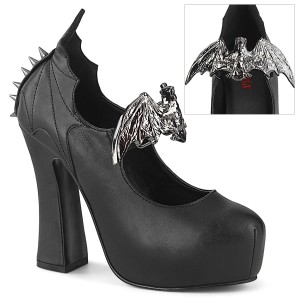 Vegan 13 cm DEMON-18 gothic pumps with hidden platform