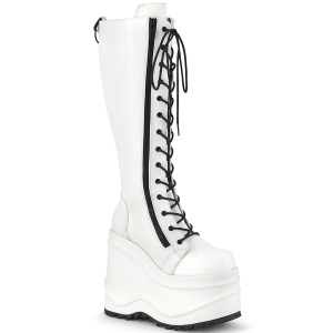 Vegan 15 cm WAVE-200-2 demoniacult wedge keilstiefel mit plateau