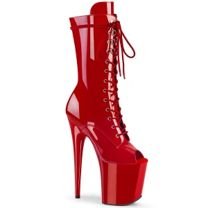 Vegan 20 cm FLAMINGO-1051 exotic platform peeptoe stiefel rot