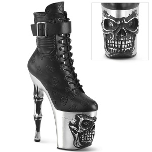 Vegan 20 cm RAPTURE1020STR totenkopf high heels stiefeletten