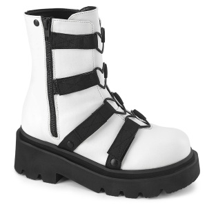 Vegan 6,5 cm RENEGADE-50 DemoniaCult alternative plateauboots weiss