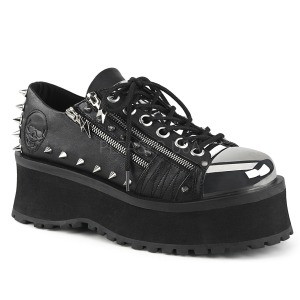 Vegan 7 cm GRAVEDIGGER-04 Plateau Gothic Schuhe Herren