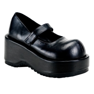 Vegan 8,5 cm DemoniaCult DOLLIE-01 Schwarze mary jane pumps