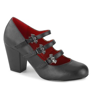 Vegan 8 cm VIVIKA-38-2 gothic maryjane pumps mit fledermausflügel