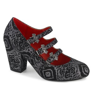 Vegan 8 cm VIVIKA-38 gothic maryjane pumps with bat wings