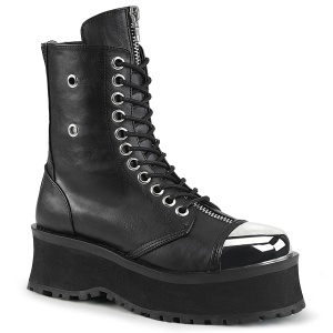 Vegan Leder GRAVEDIGGER-10 demoniacult kampf stiefeletten - stahlkappen stiefeletten