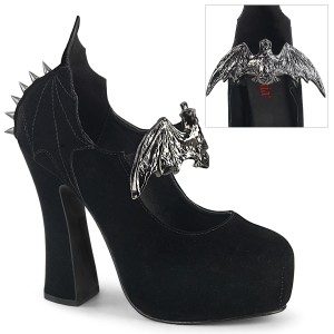 Velvet 13 cm DEMON-18 gothic pumps with hidden platform