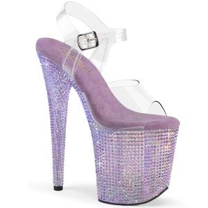 Violett 20 cm 808RRS pole dance high heels schuhe strass plateau