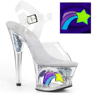 Weiss 18 cm MOON-708RSS Neon plateau high heels