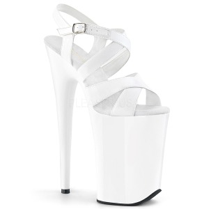 Weiss 23 cm INFINITY-997 High Heels Plateauschuhe