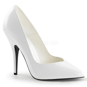 Weiss Lack 13 cm SEDUCE-420V spitze pumps high heels