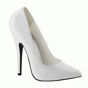 Weiss Lack 15 cm DOMINA-420 High Heels Pumps für Männer