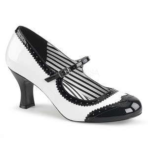 Weiss Lackleder 7,5 cm JENNA-06 grosse grössen pumps schuhe