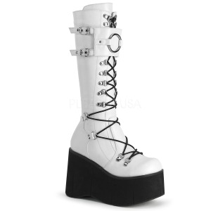 Weiss Vegan 11,5 cm Demonia KERA-200 gothic plateaustiefel