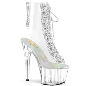 Weiss transparent 18 cm ADORE-1016C-2 exotic pole dance stiefeletten