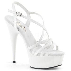White 15 cm Pleaser DELIGHT-613 Womens High Heel Sandals