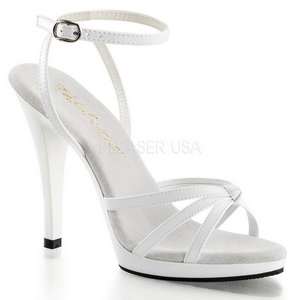 White Shiny 12 cm FLAIR-436 Womens High Heel Sandals