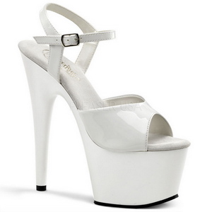 White Shiny 18 cm ADORE-709 Platform High Heels Shoes