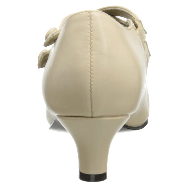 Beige Matt 5 cm retro vintage DAME-02 pumps mit niedrigem absatz