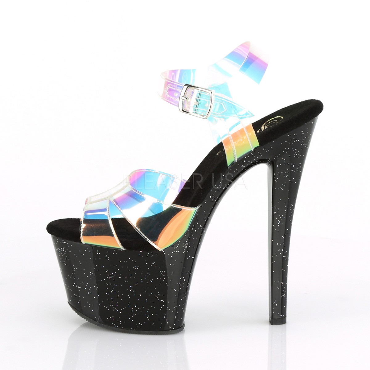 black sparkly high heel shoes