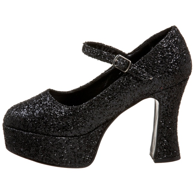 black glitter mary janes