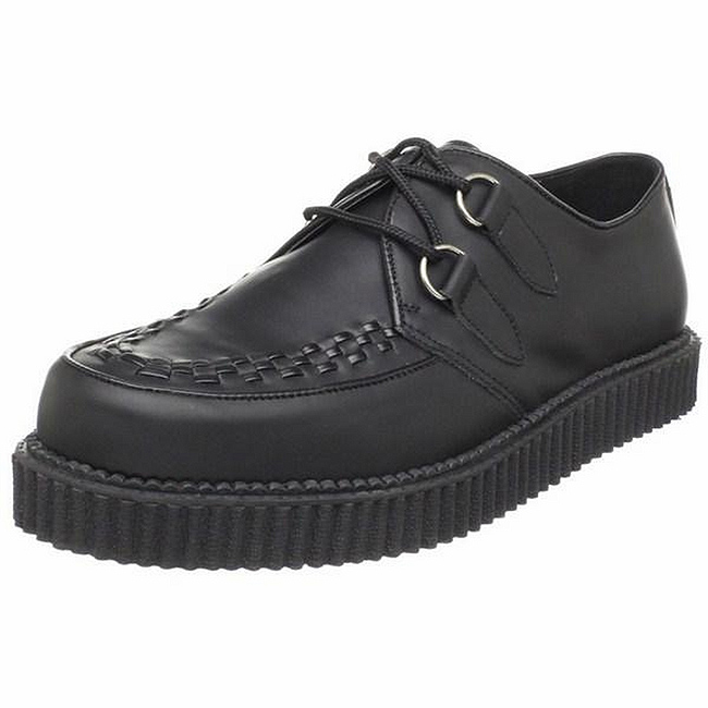 mens black leather creepers