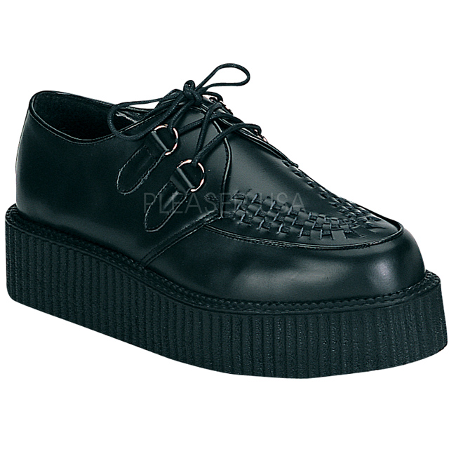 mens black leather creepers