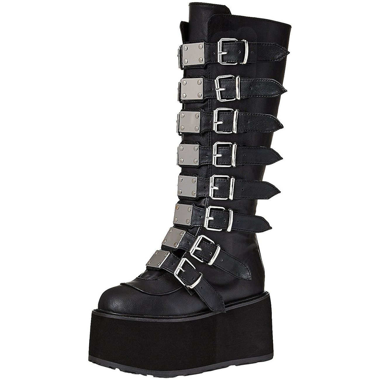 platform boots with buckles cheap