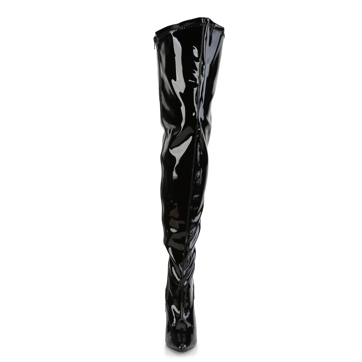 Black Patent 13 cm SEDUCE-3000WC thigh high stretch overknee boots with ...