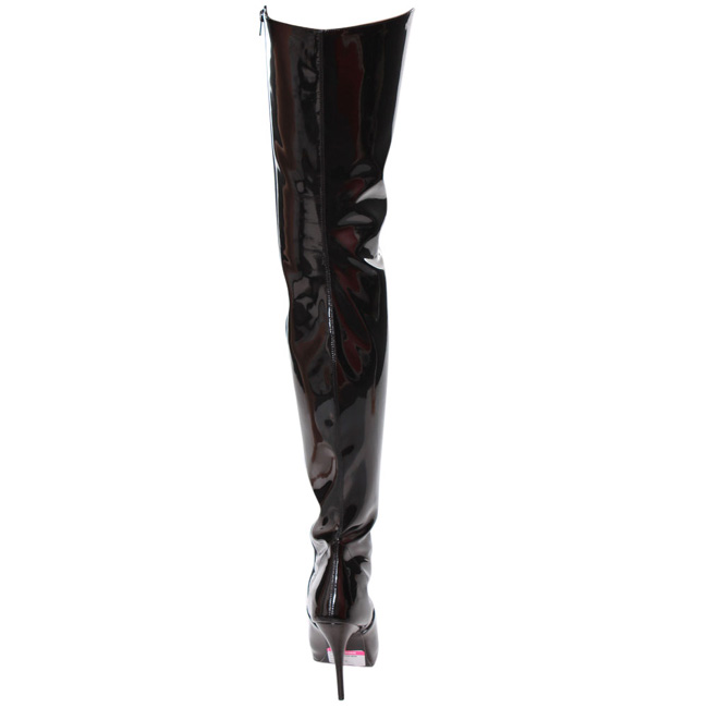 Black Shiny 13 cm SEDUCE-4026 High Heeled Overknee Boots