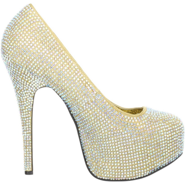 Gold Strass 14,5 cm TEEZE 06R Plateau Damen Pumps Schuhe Violett Strass 14,5 cm TEEZE 06R Plateau Damen Pumps Schuhe