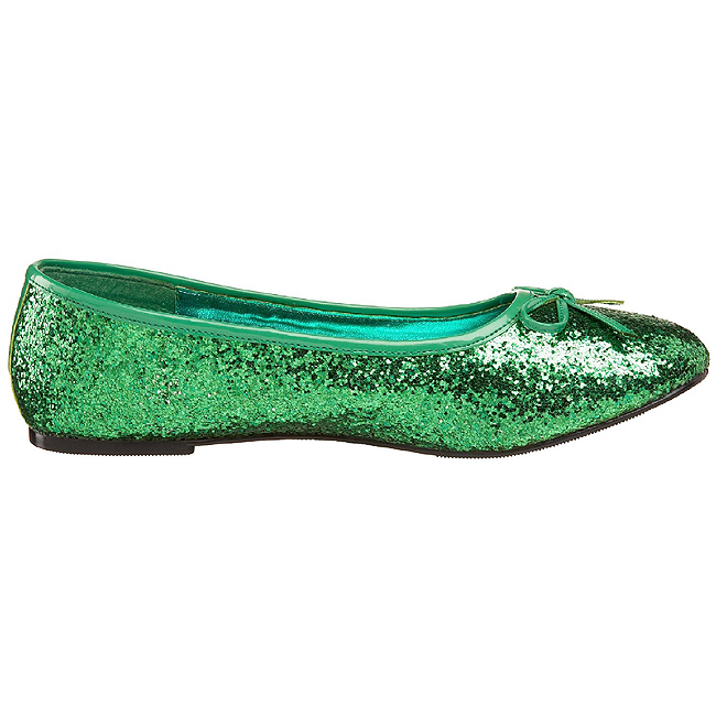 Grün STAR-16G glitter flache ballerinas damen schuhe