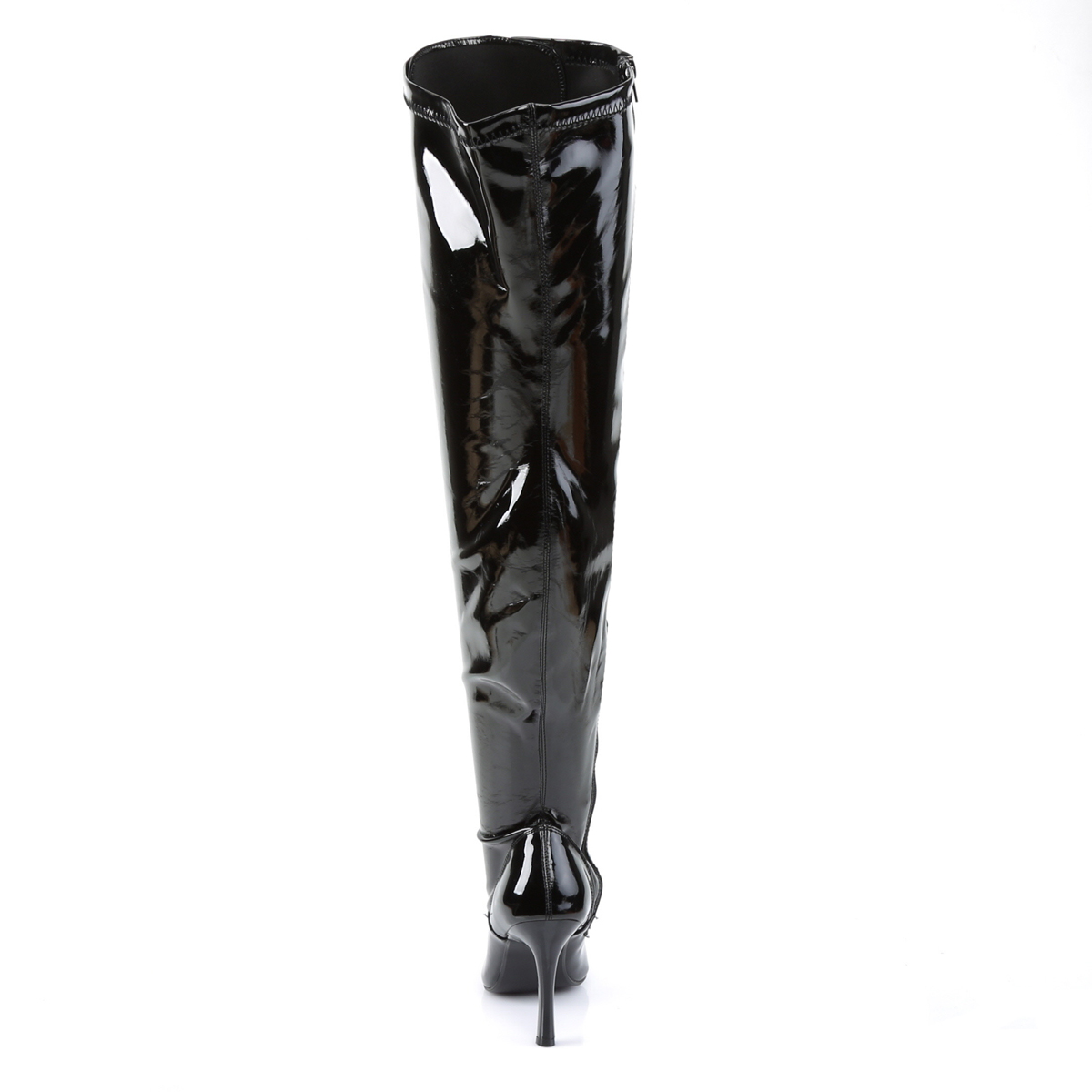 Lackleder 10 cm breite waden overknee stiefel mit stretch weitschaft