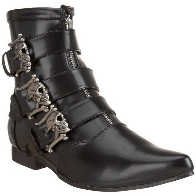 Leatherette 4 cm BROGUE06 Winklepicker Mens Gothic Ankle Boots