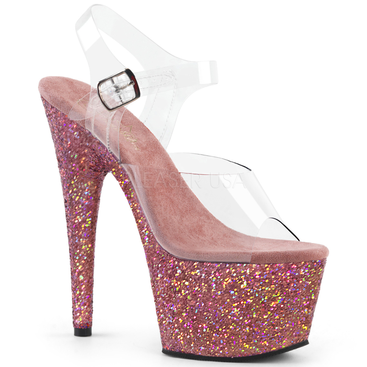 Rosa glitter 18 cm Pleaser ADORE708LG pole dance high heels schuhe