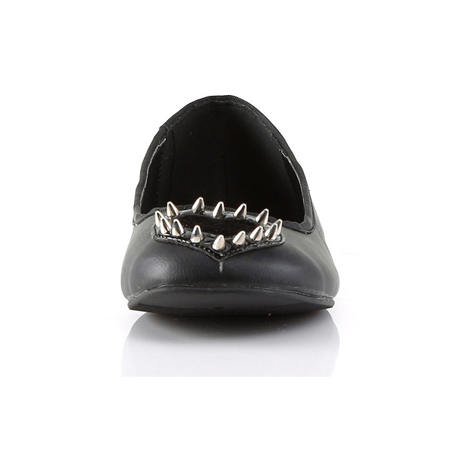 Schwarz Matt STAR-24 flache gothic ballerina schuhe