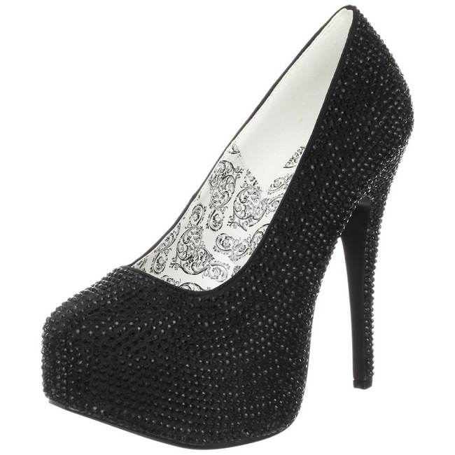 Schwarz Strass 14,5 cm TEEZE 06R Plateau Damen Pumps Schuhe Violett Strass 14,5 cm TEEZE 06R Plateau Damen Pumps Schuhe