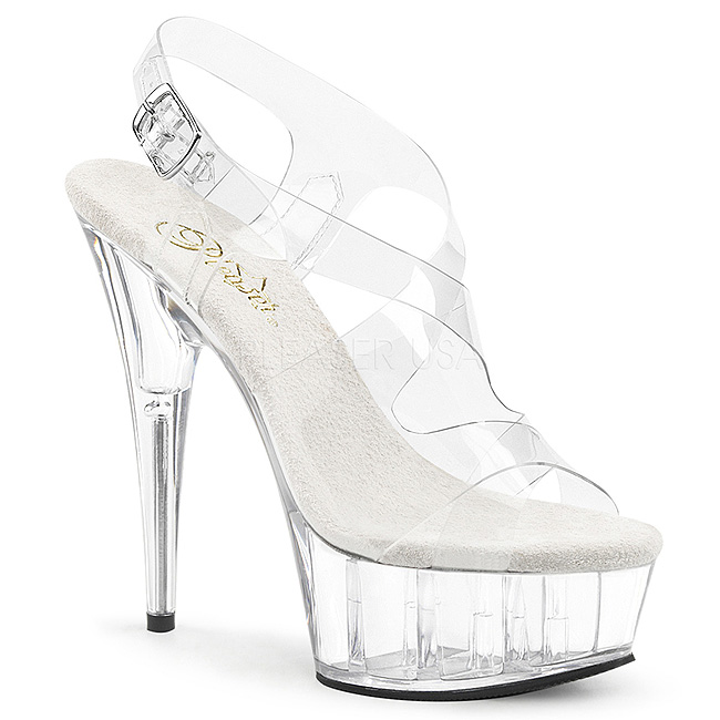 plateau high heels transparent