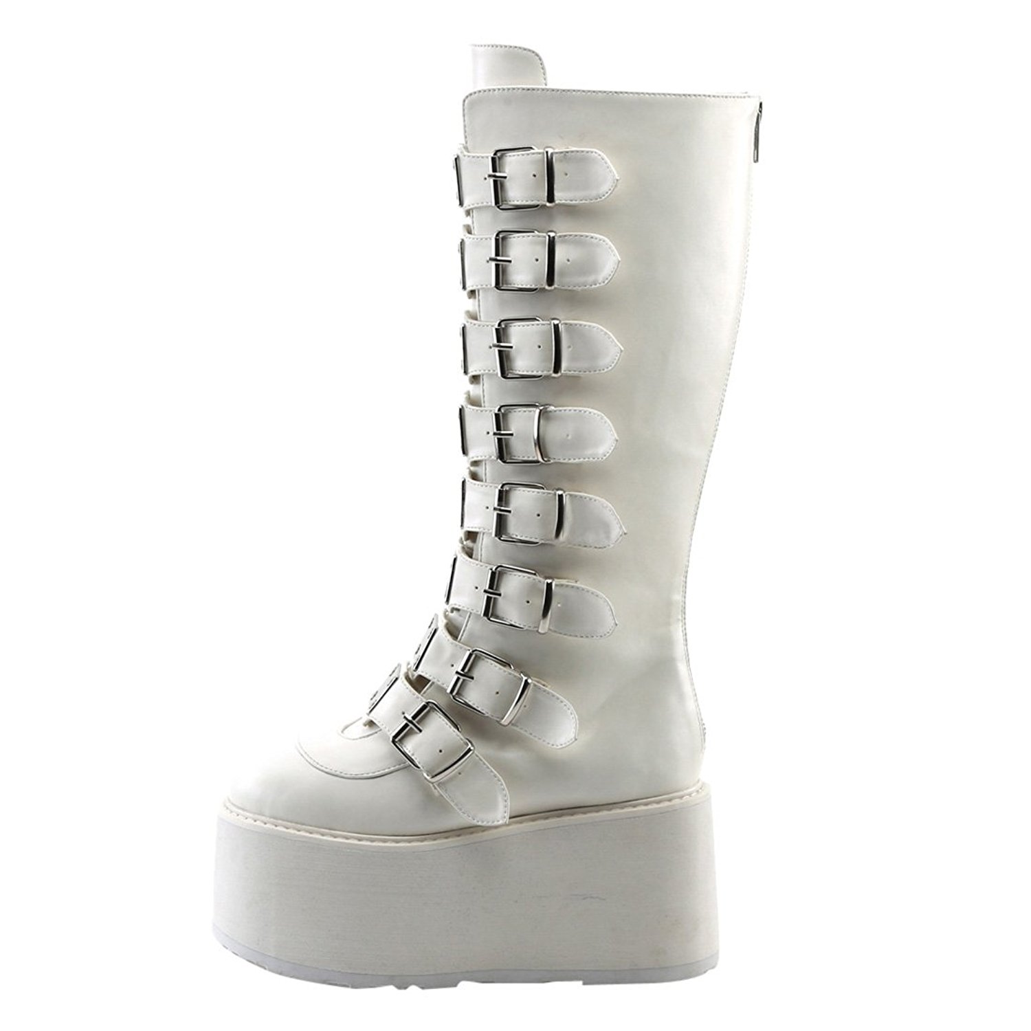 platform boots with buckles cheap