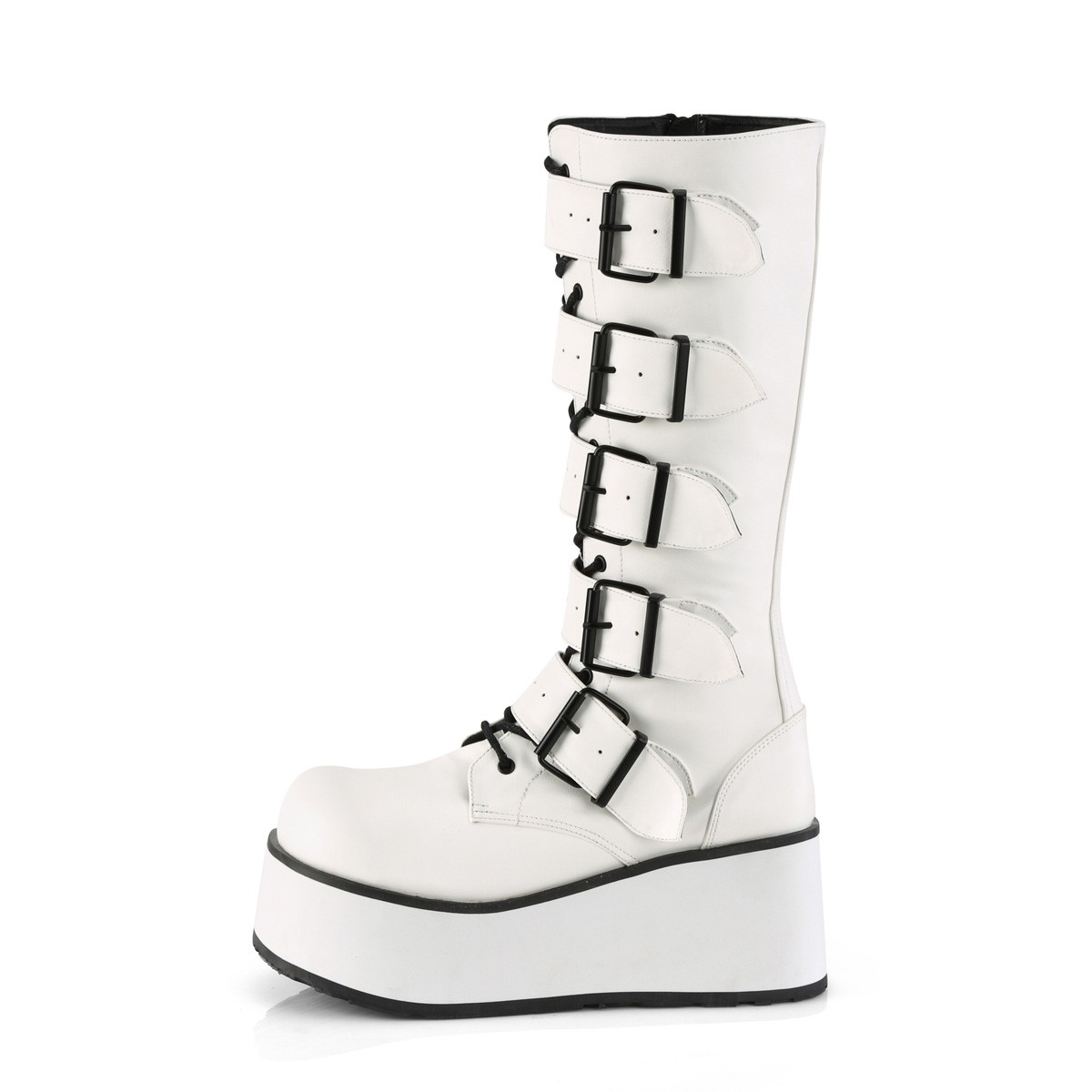 demonia platform boots white