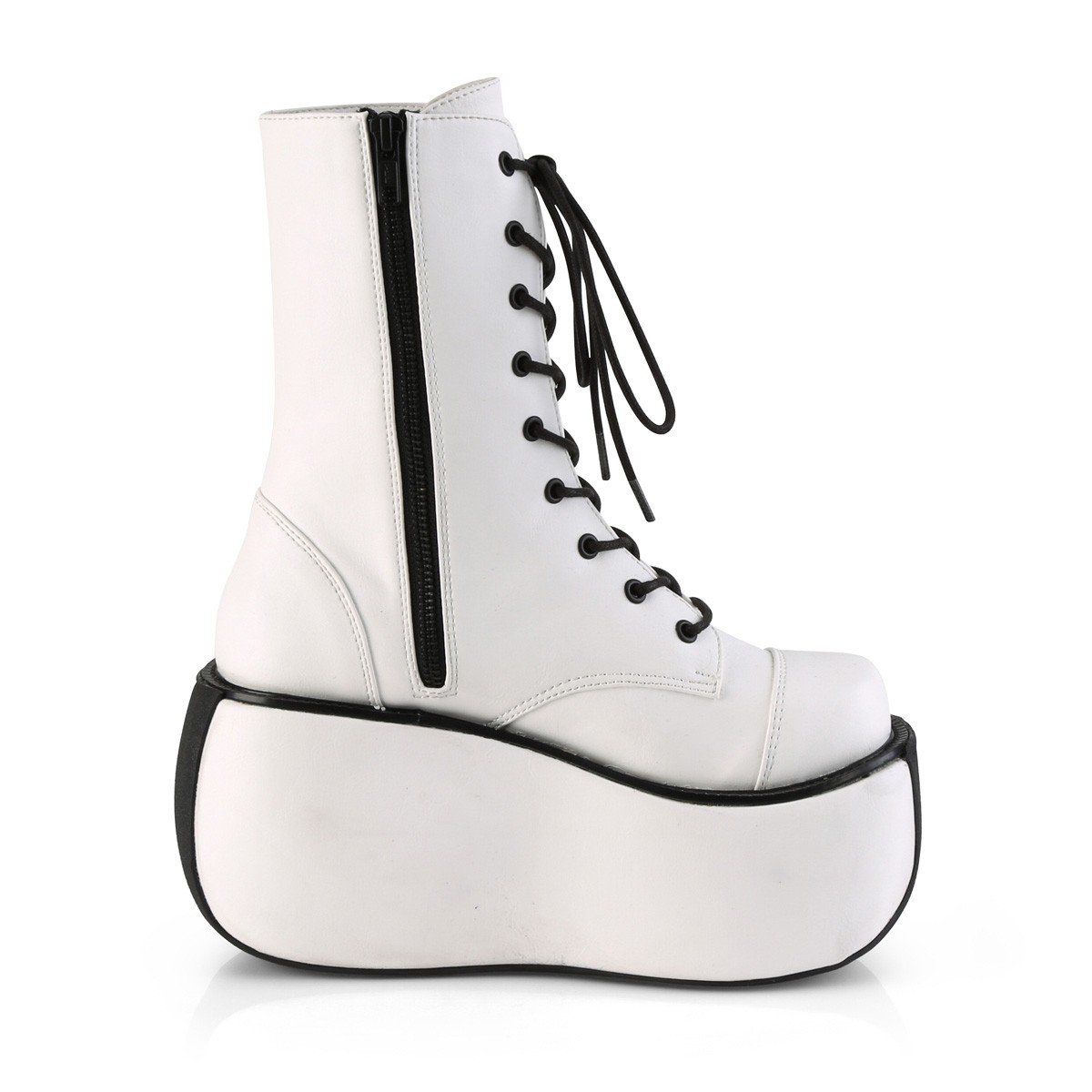 demonia platform boots white