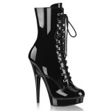 Lackleder 15 cm SULTRY-1020 Schwarze high heels stiefeletten